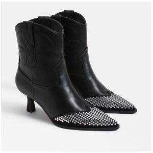 NEW Circus by Sam Edelman Yolanda Metal Western Boots size 7 rock n roll leather